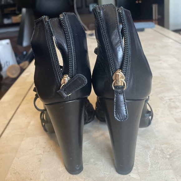 Black Delman Knotted Zip-Up Heels, Size US Women's 6 - Picture 4 of 8